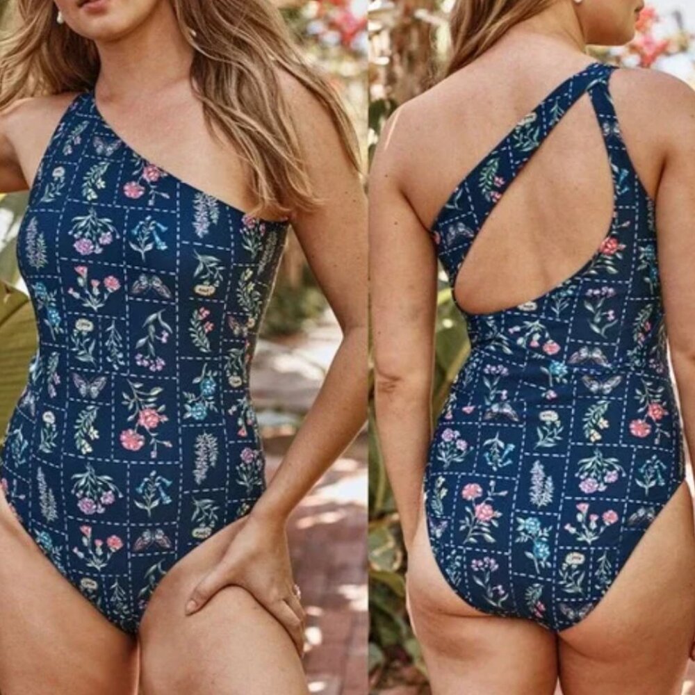 The Seamless Sidestroke - Blooming Botanical in Deep Sea